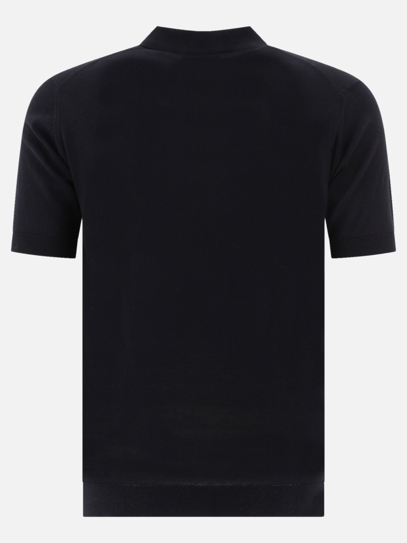 Polo shirts with buttons Solid colour  Black - John Smedley Men | PDP | VIETTI Online Store | thumbnail_2