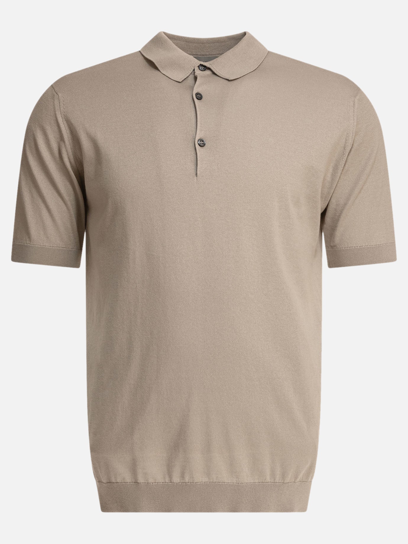 Polo con bottoni Solid colour  Beige - John Smedley Uomo | PDP | VIETTI Online Store | thumbnail