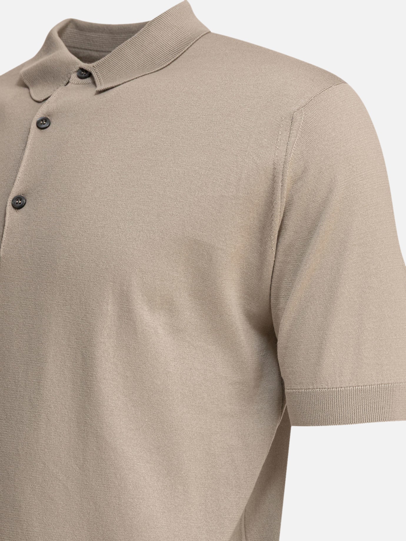 Polo con bottoni Solid colour  Beige - John Smedley Uomo | PDP | VIETTI Online Store | thumbnail_4
