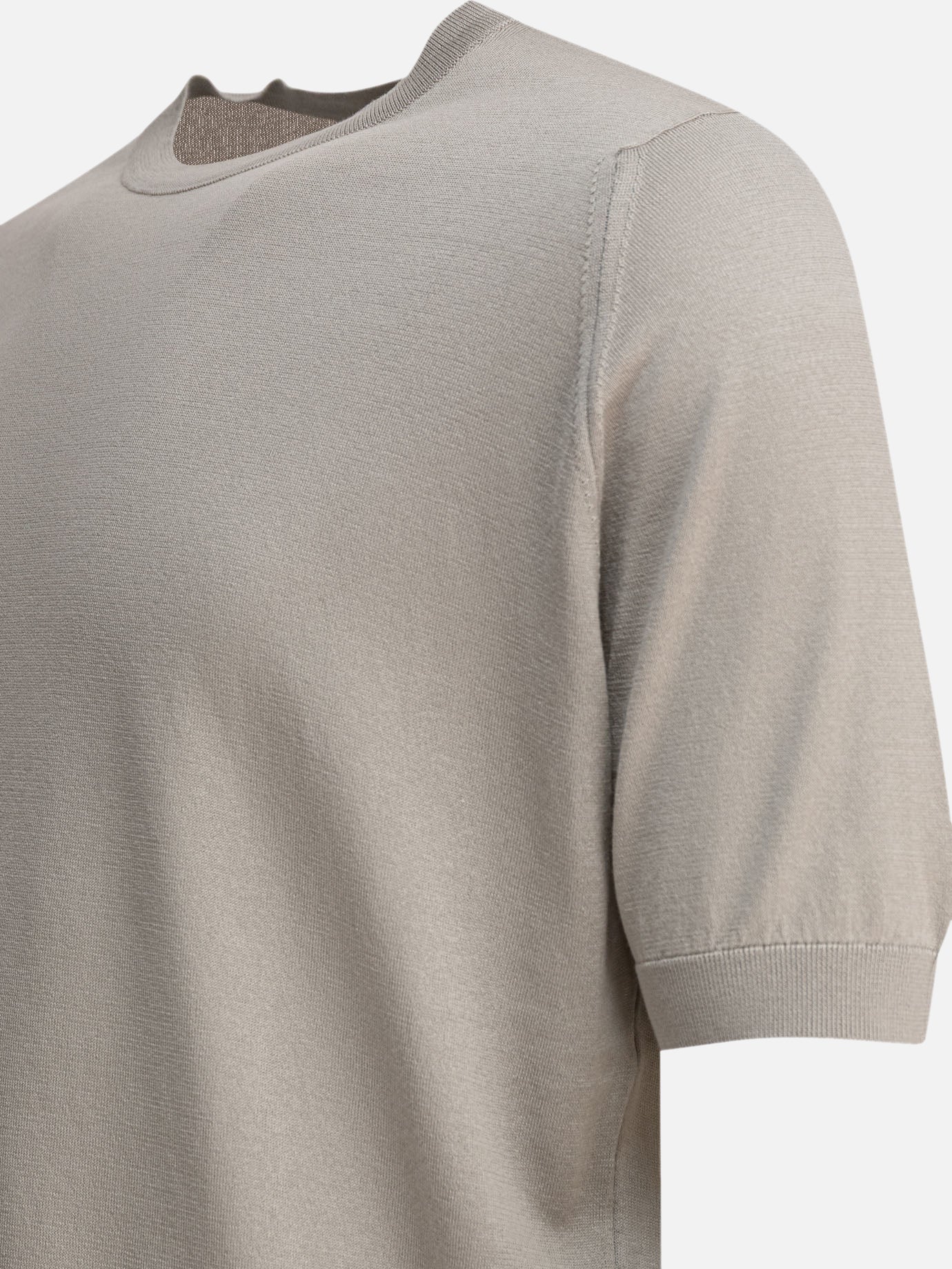 T-shirt girocollo Solid colour  Grigio - John Smedley Uomo | PDP | VIETTI Online Store | thumbnail_4