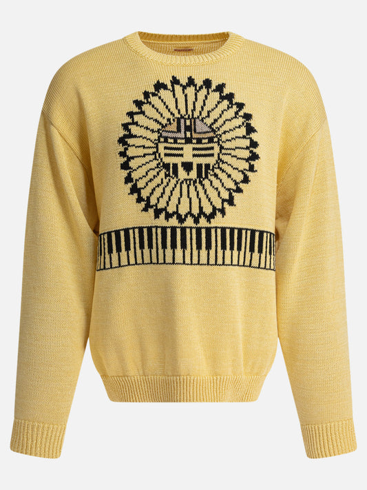 KAPITAL "Piano & Sun Face" Sweater 18423528_3 Yellow 1