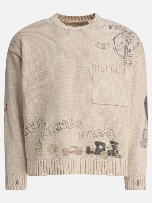 KAPITAL "5G" crewneck sweater 23827853_3 Beige 1