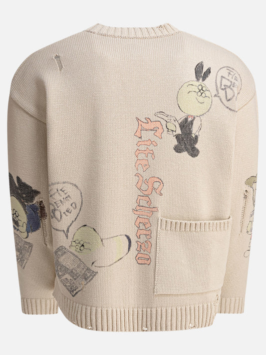 KAPITAL "5G" crewneck sweater 23827853_3 Beige 2