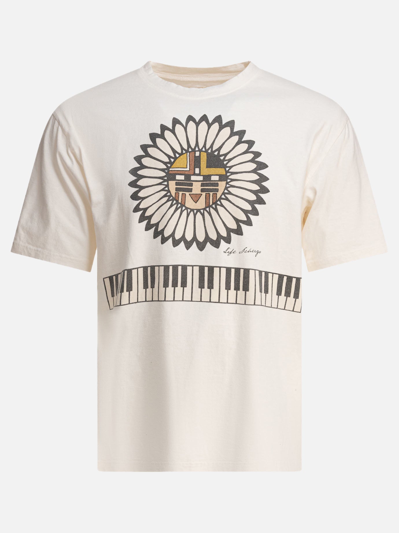 KAPITAL T-shirt &quot;Piano &amp; Sun Face&quot; 10543505_S Beige thumbnail_1
