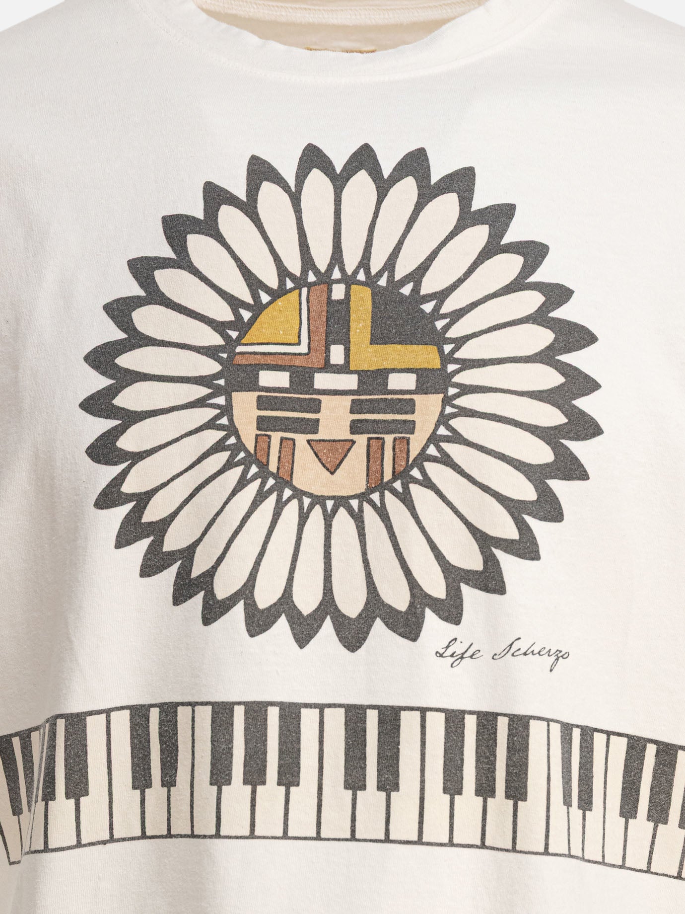 KAPITAL T-shirt &quot;Piano &amp; Sun Face&quot; 10543505_S Beige thumbnail_3