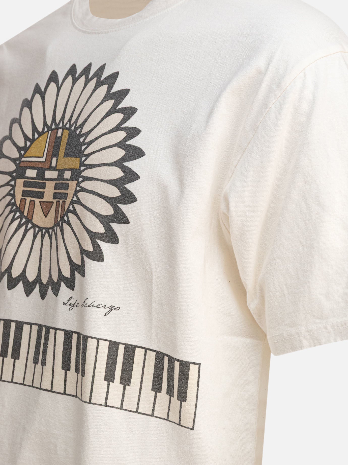 KAPITAL T-shirt &quot;Piano &amp; Sun Face&quot; 10543505_S Beige thumbnail_4