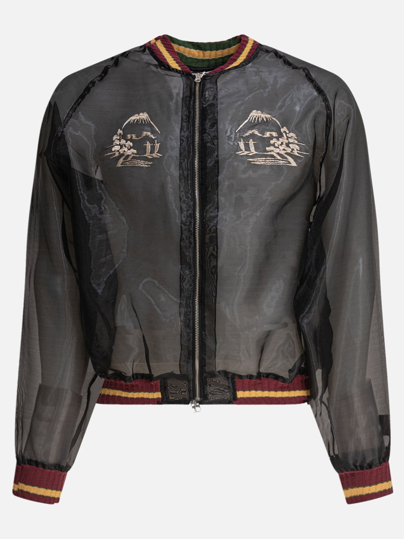 KAPITAL Bomber jacket "Sheer Pearl Mosquito Guard" Black