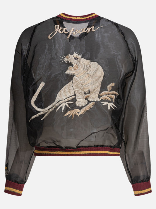 KAPITAL Bomber jacket "Sheer Pearl Mosquito Guard" 10689011_3 Black 2