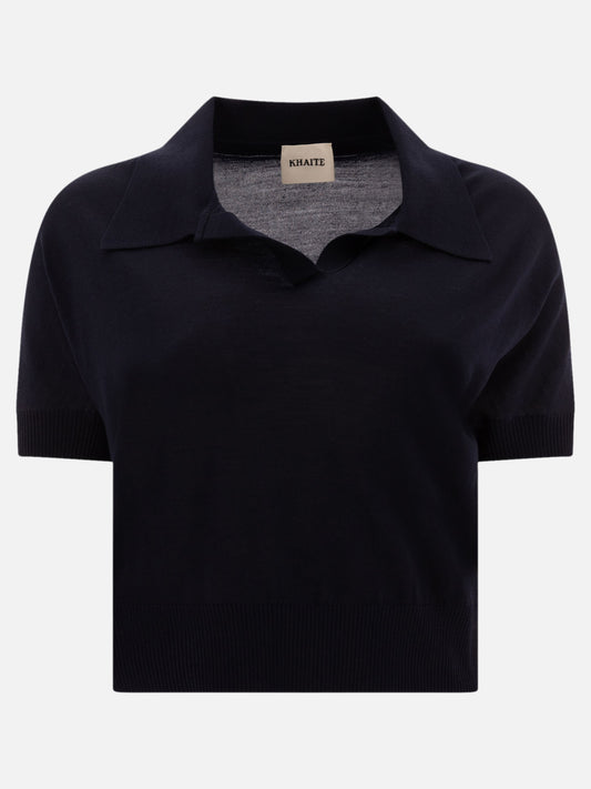 Khaite Cropped polo 17796152_S Blue 1