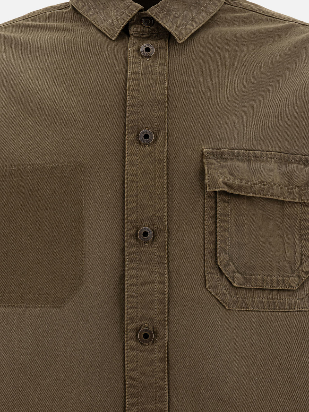 Loewe Cotton overshirt jacket Green - VIETTI