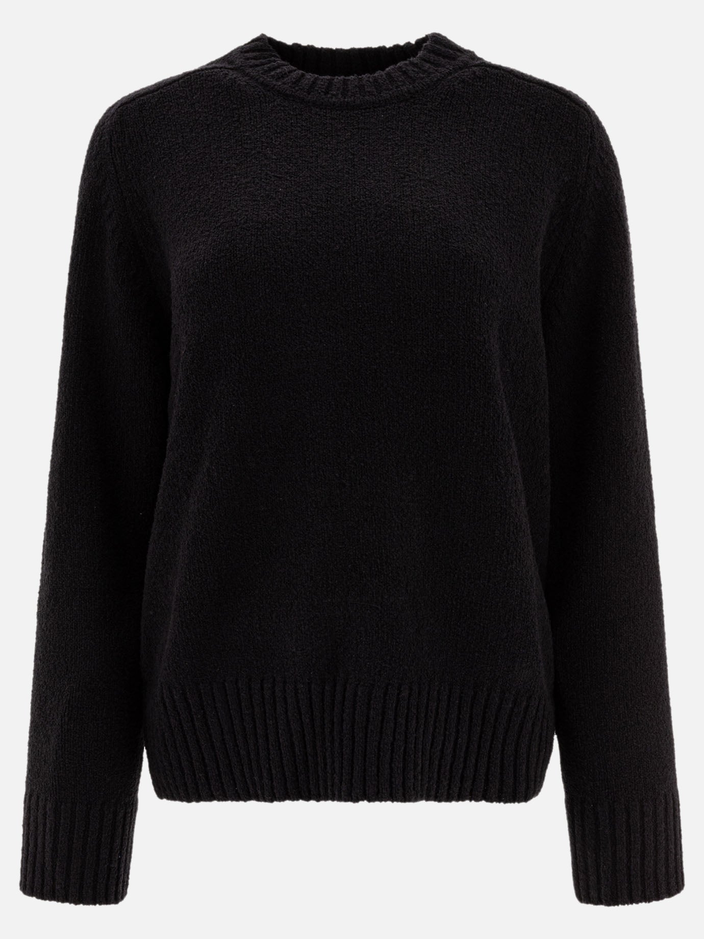 Crewneck sweaters Tinta unita  Black - Loulou Studio Women | PDP | VIETTI Online Store | thumbnail