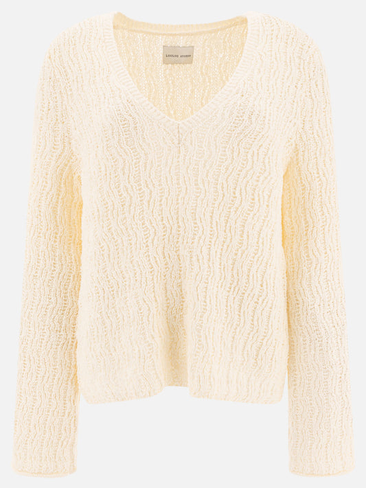 Maglioni scollo a V Textured knit  Bianco - Loulou Studio Donna | PLP | VIETTI Online Store 
