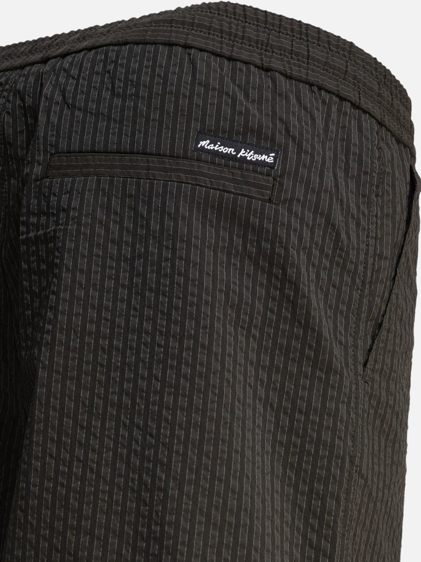 Short con lacci Striped  Verde - Maison Kitsuné Uomo | PDP | VIETTI Online Store | Zoom-Modal_4
