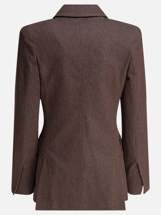 Max Mara Denim-effect cotton blazer 14297984_38 Brown 2