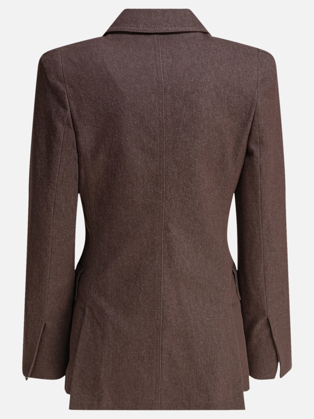 Max Mara Denim-effect cotton blazer Brown - VIETTI