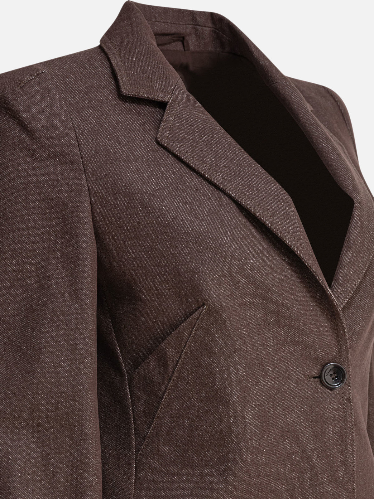 Max Mara Denim-effect cotton blazer Brown - VIETTI