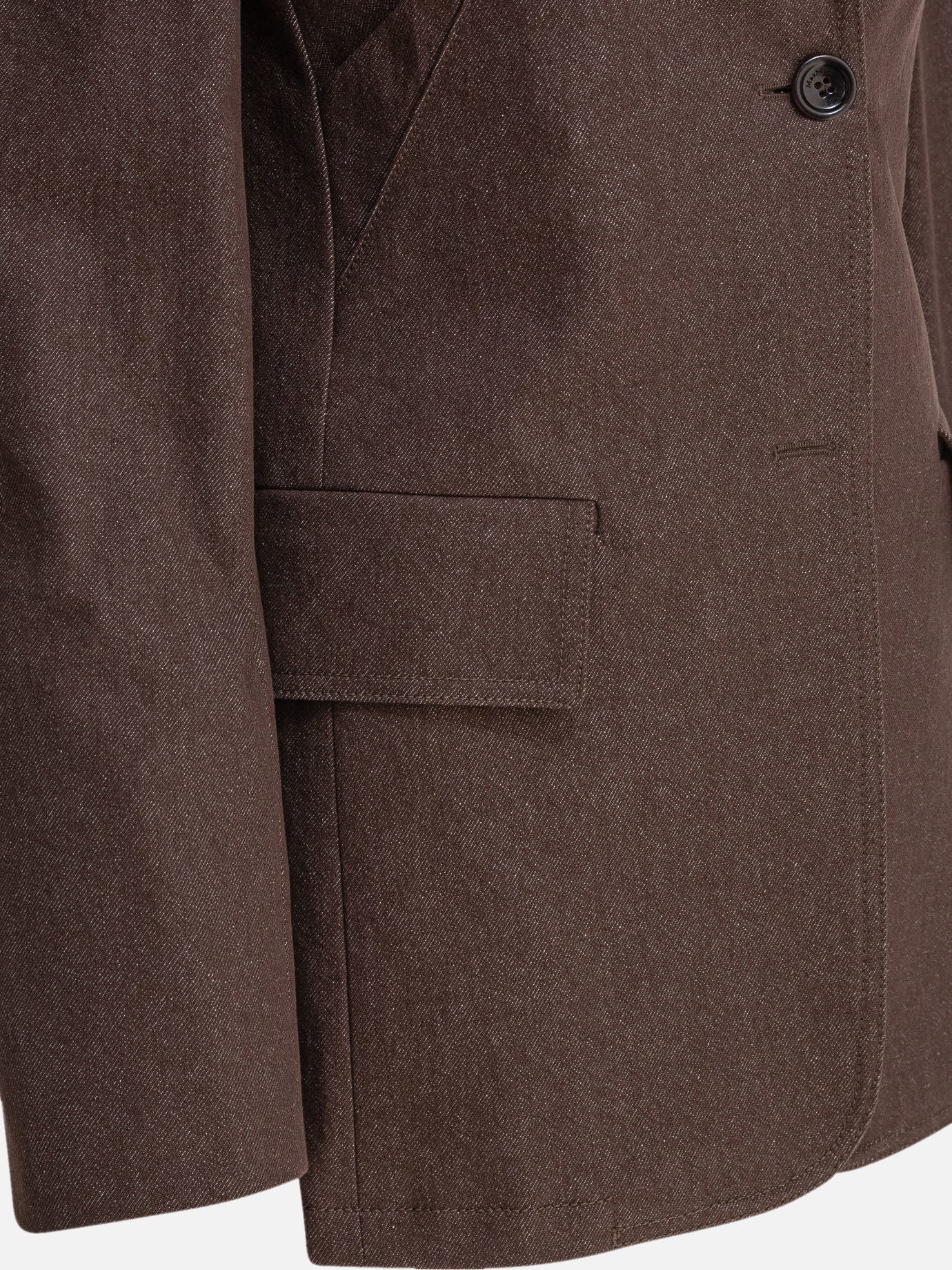 【関税込み】Max Mara Denim-effect cotton blazer Denim-effect cotton blazer, brown | 