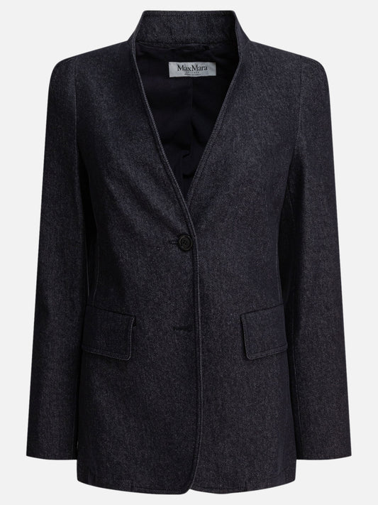 Max Mara Denim-effect blazer Blue

