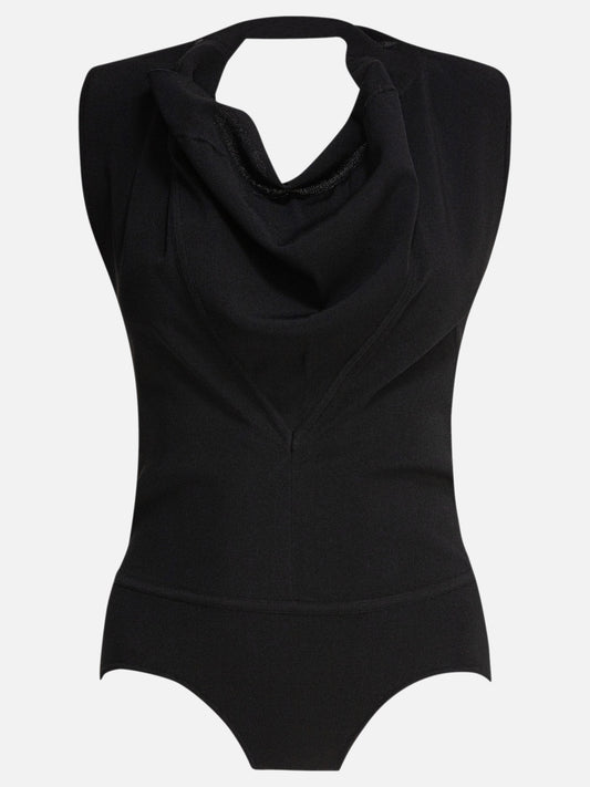 Max Mara Sportmax Sleeveless draped bodysuit Black

