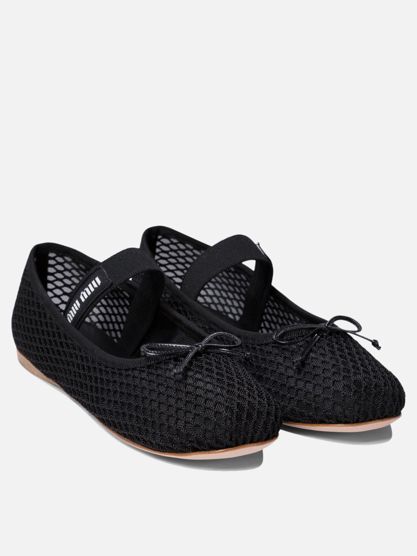 フラットシューズ Miu Miu Mesh fabric flat shoes MIU MIU - Women Mesh Ballerina Flats – Atelier New York