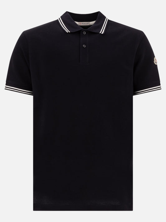 Polo con bottoni Logo  Blu - Moncler Uomo | PLP | VIETTI Online Store 
