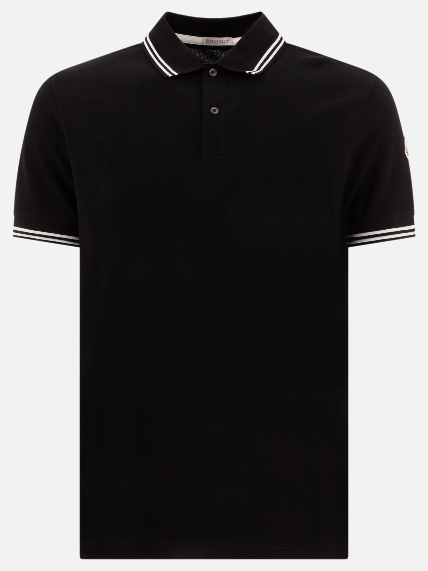 Moncler Cotton pique polo shirt Black