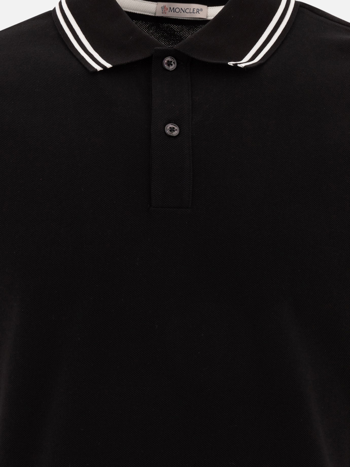 Moncler Cotton pique polo shirt Black