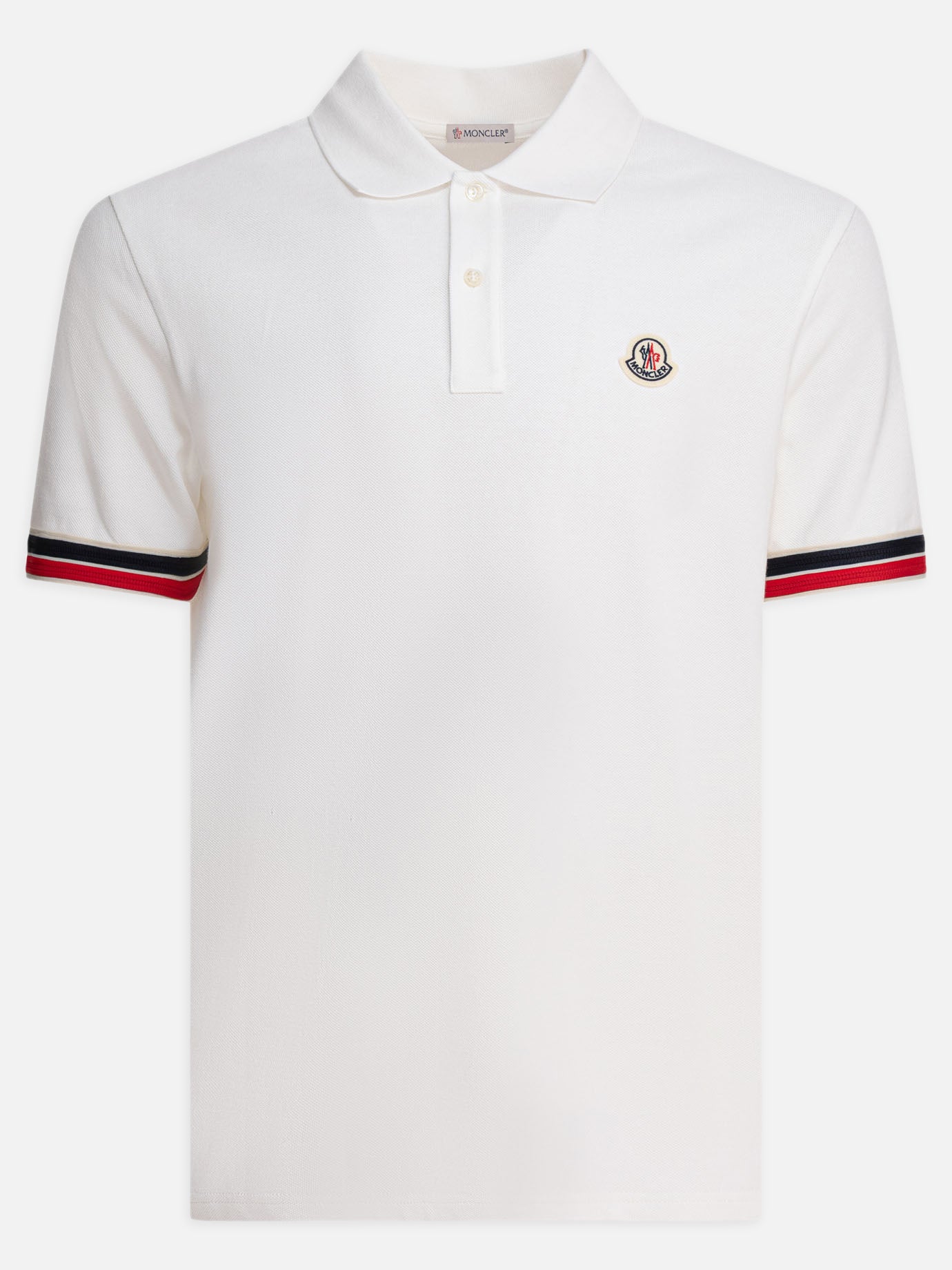 Polo con bottoni Logo  Bianco - Moncler Uomo | PDP | VIETTI Online Store | thumbnail