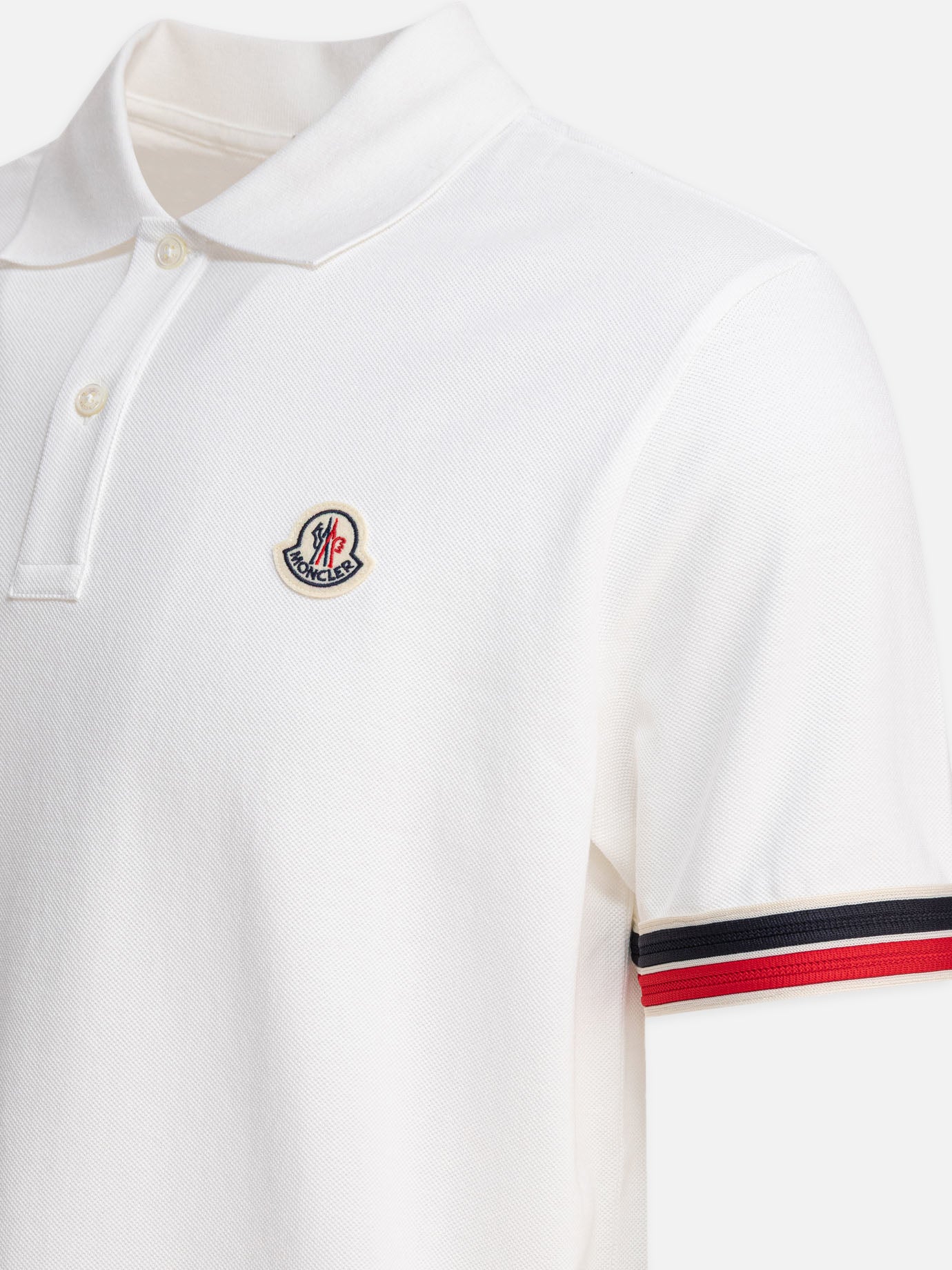 Polo con bottoni Logo  Bianco - Moncler Uomo | PDP | VIETTI Online Store | thumbnail_4