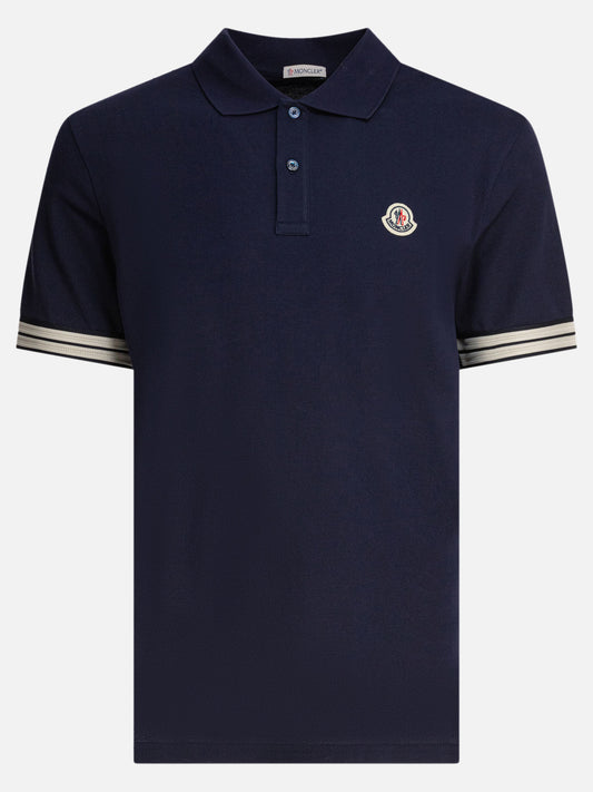 Polo con bottoni Logo  Blu - Moncler Uomo | PLP | VIETTI Online Store 
