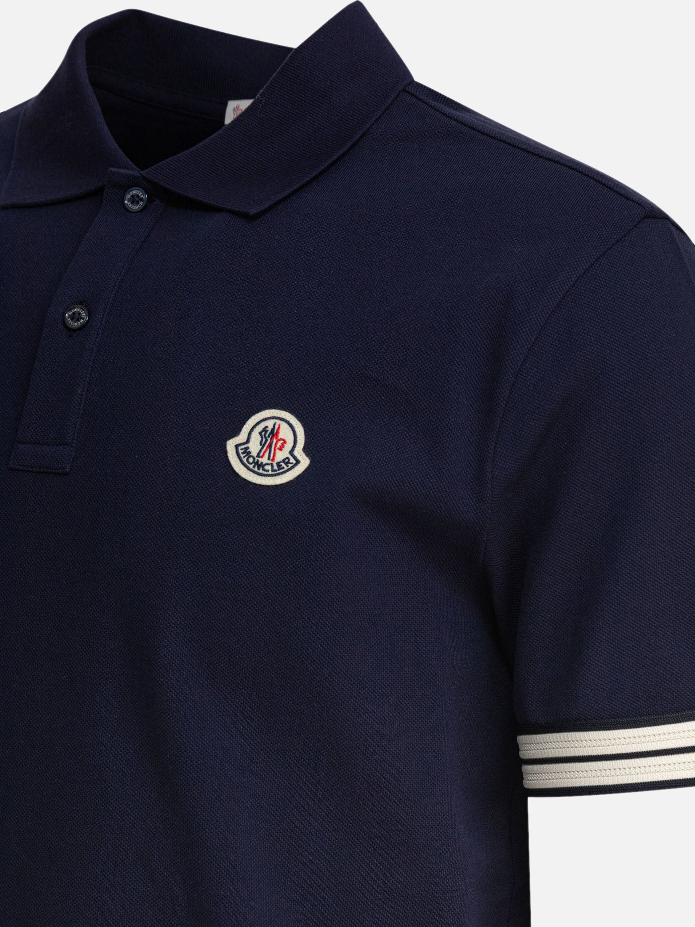 Polo con bottoni Logo  Blu - Moncler Uomo | PDP | VIETTI Online Store | thumbnail_4