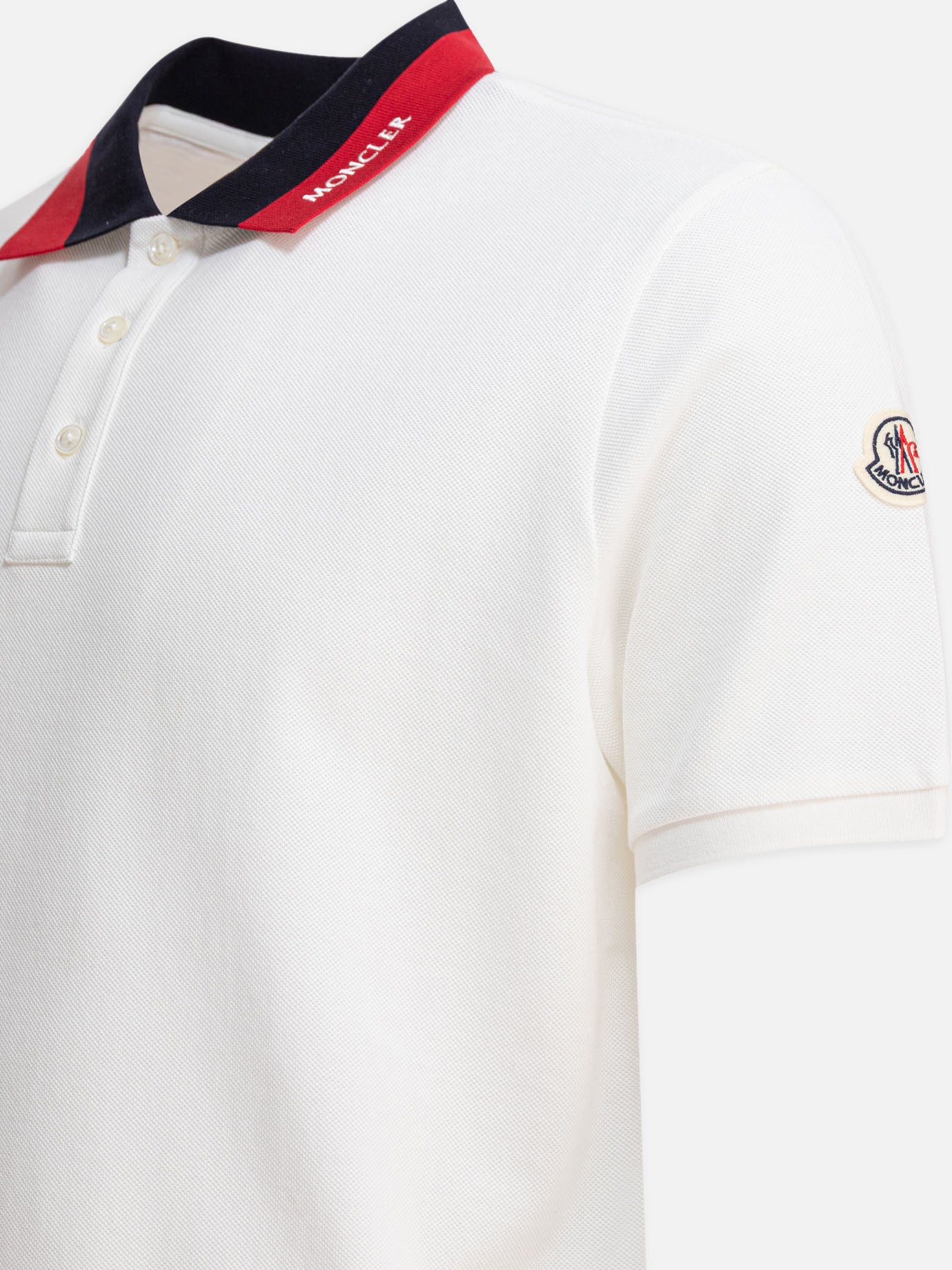 Moncler Cotton pique polo shirt White