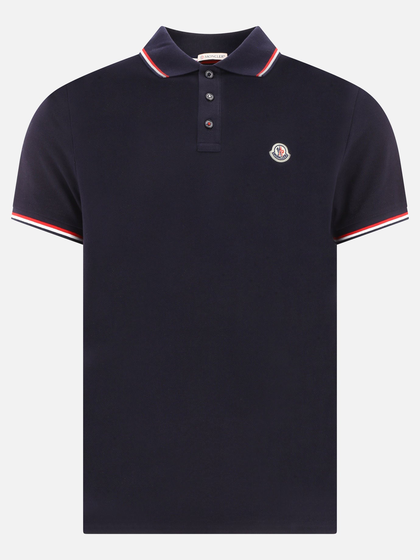 Polo con bottoni Logo  Blu - Moncler Uomo | PDP | VIETTI Online Store | thumbnail