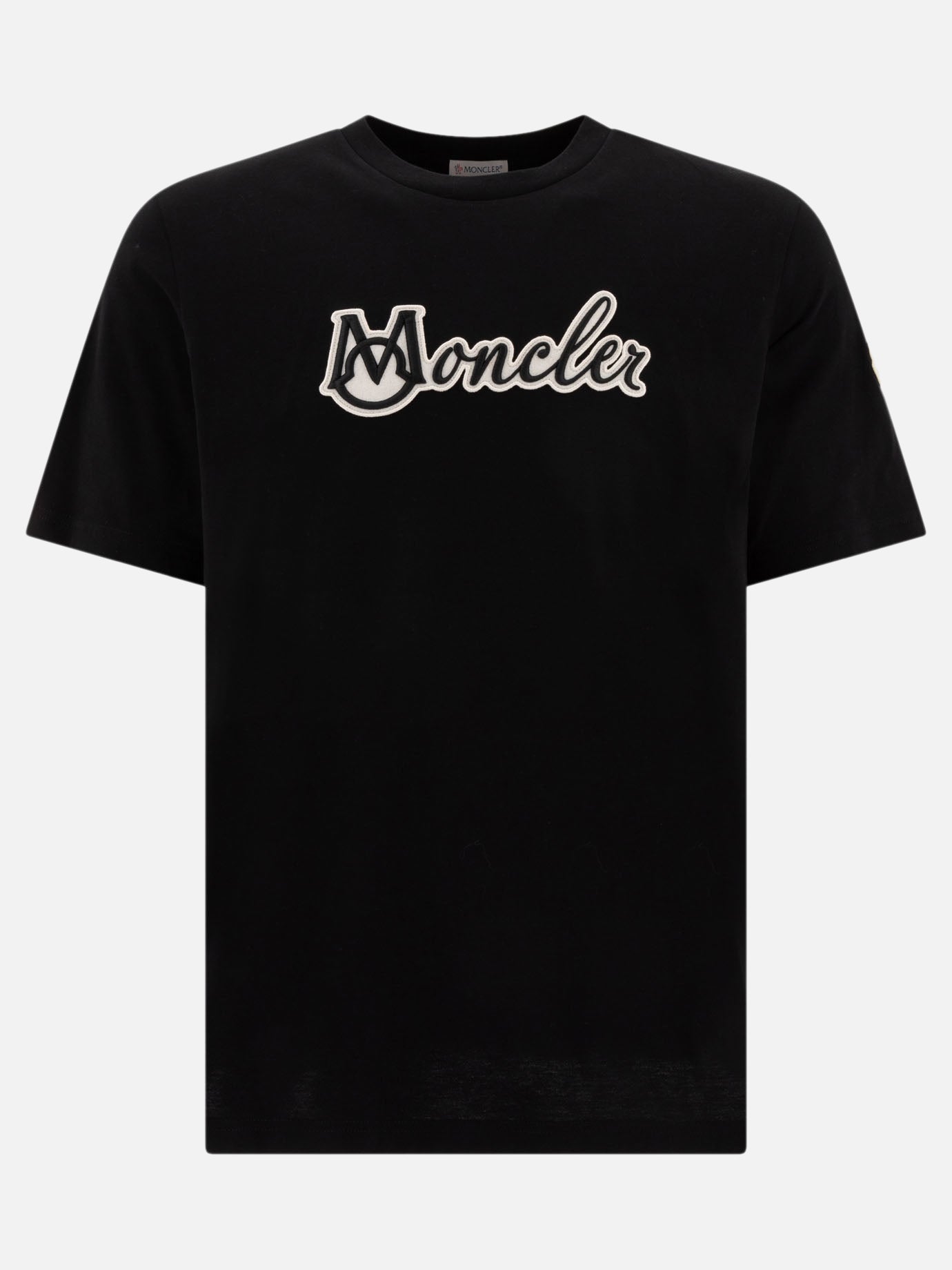 Moncler T-shirt con logo varsity ricamato 10272005_S Black thumbnail_1