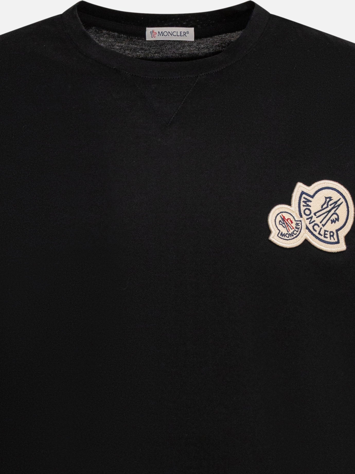 Moncler T-shirt con doppio patch logato 14342519_S Black thumbnail_3