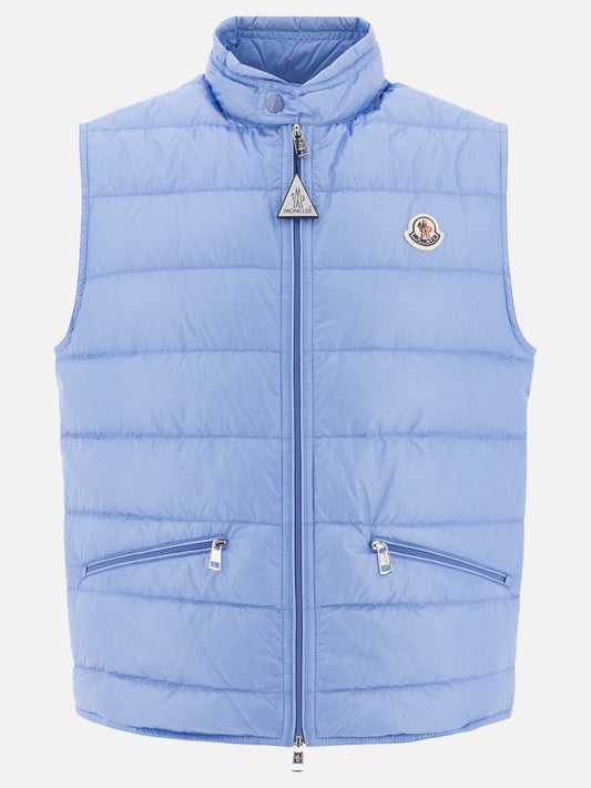 Giacche smanicate Logo  Azzurro - Moncler Uomo | PLP | VIETTI Online Store 
