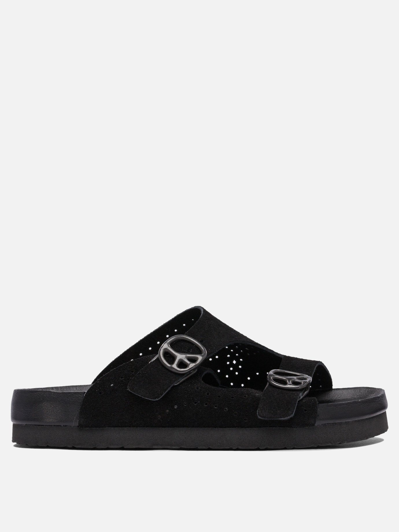 Slides 100% leather - 100% rubber  Black - Needles Men | PDP | VIETTI Online Store | thumbnail