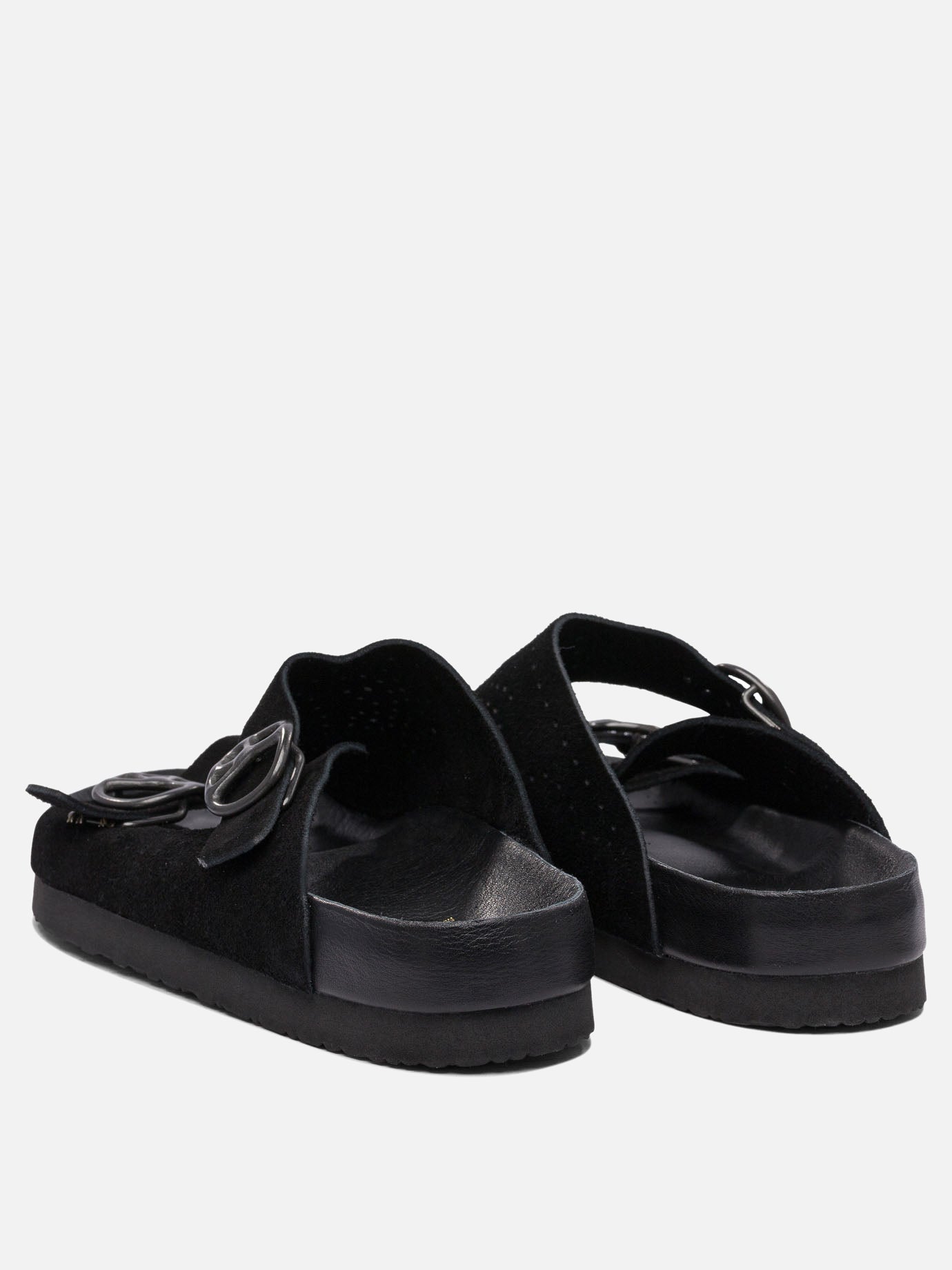 Slides 100% leather - 100% rubber  Black - Needles Men | PDP | VIETTI Online Store | thumbnail_4