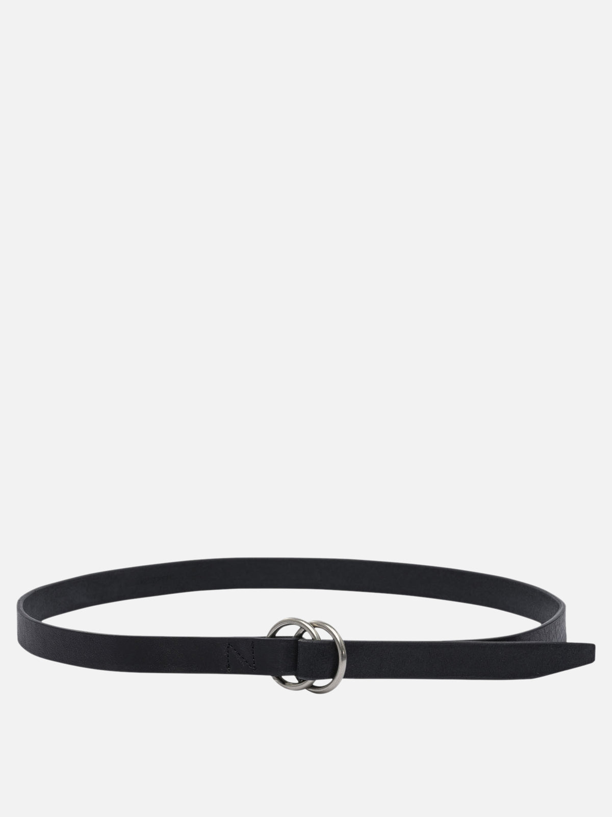 nonnative Leather belt with double ring Black