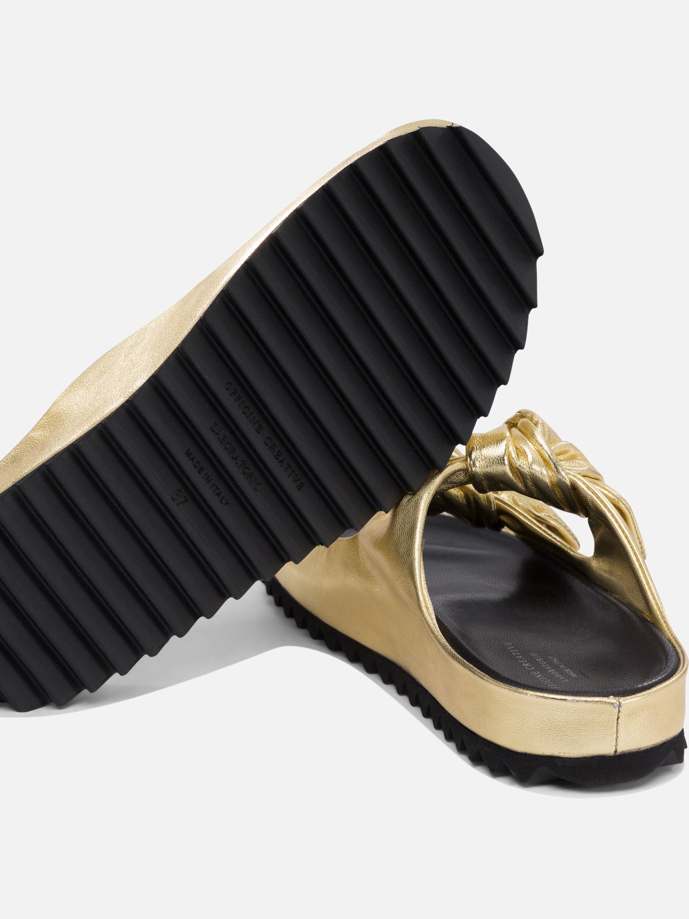 Flat sandals 100% leather - 100% rubber  Gold - Officine Creative Women | PDP | VIETTI Online Store | Zoom-Modal_5
