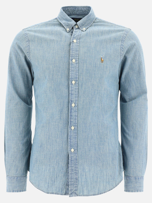 Polo Ralph Lauren Slim-fit chambray shirt 10446741_S Light blue 1