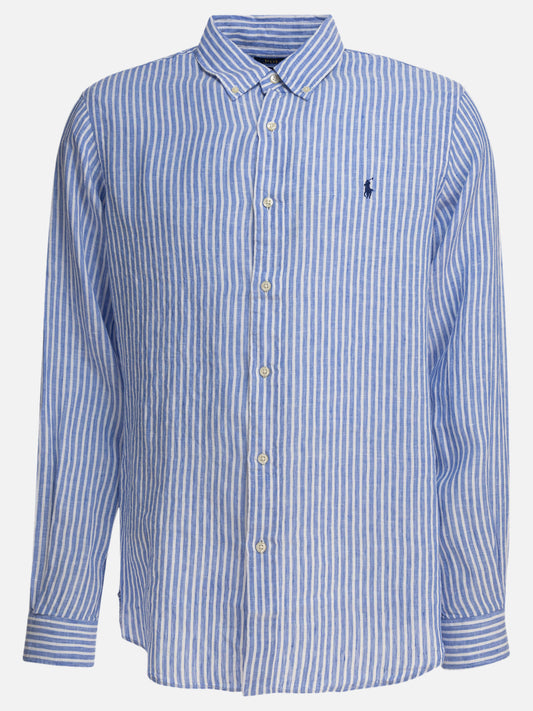 Polo Ralph Lauren Striped linen shirt 16902239_S Blue 1