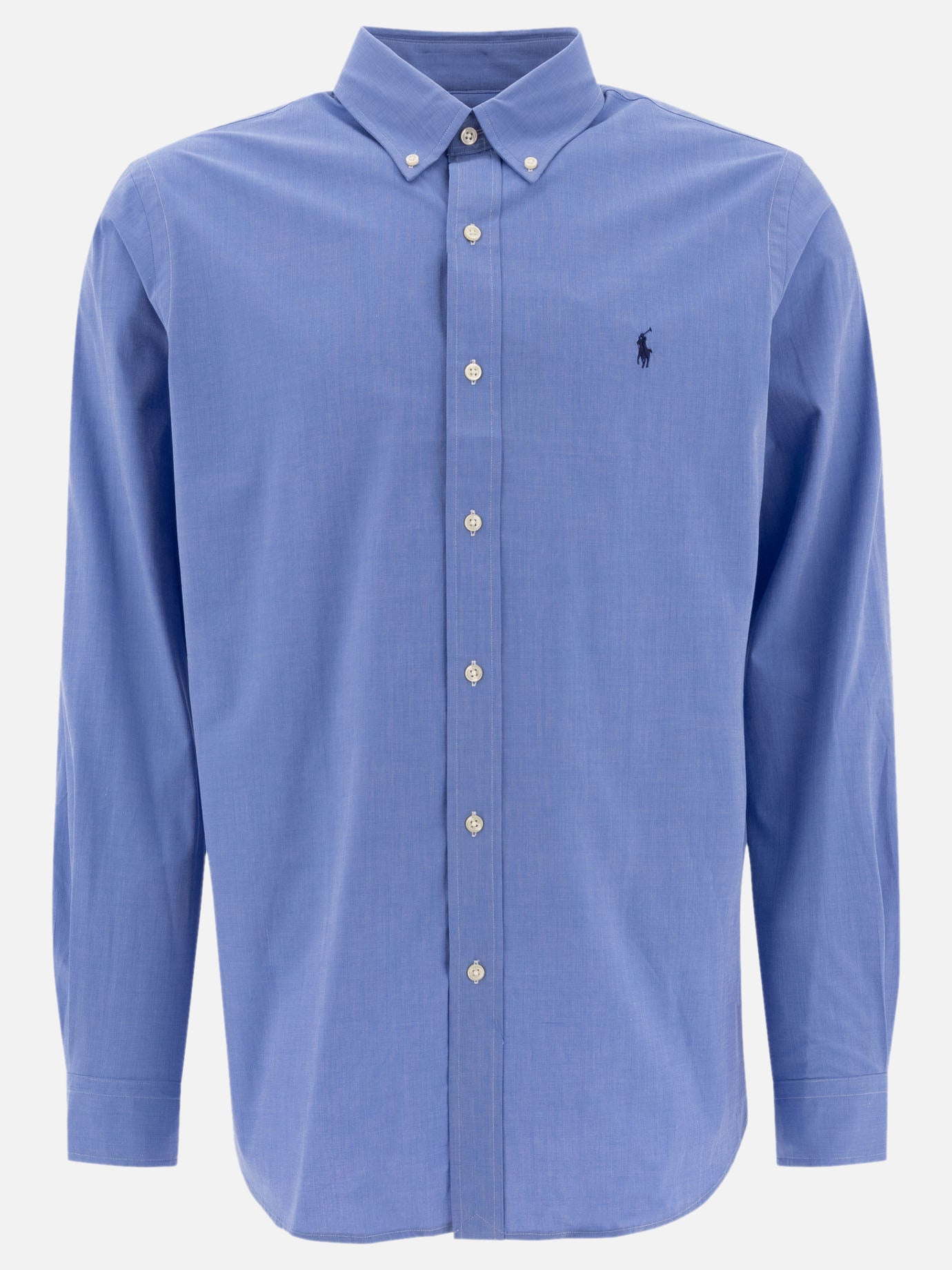 Polo Ralph Lauren Camicia in popeline stretch custom-fit 12675402_S Blue thumbnail_1