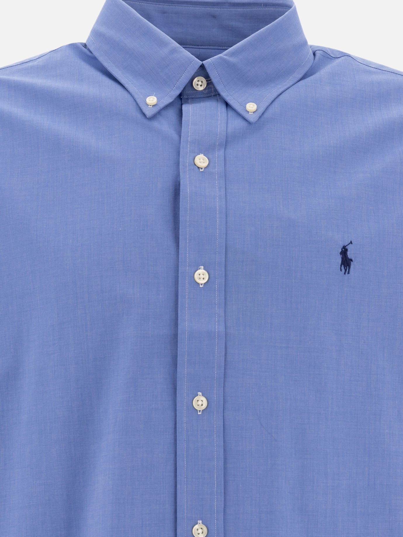 Polo Ralph Lauren Camicia in popeline stretch custom-fit 12675402_S Blue thumbnail_3