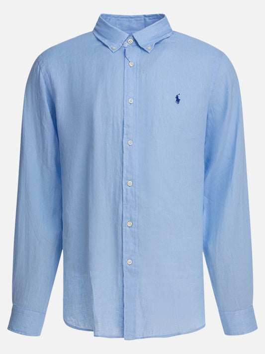 Polo Ralph Lauren Camicia in lino custom-fit 13722298_S Blue 1