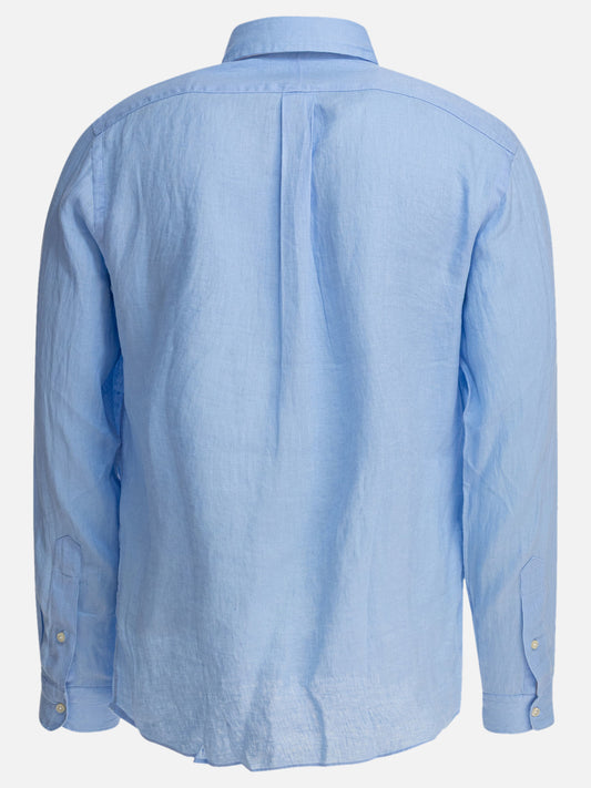 Polo Ralph Lauren Camicia in lino custom-fit 13722298_S Blue 2