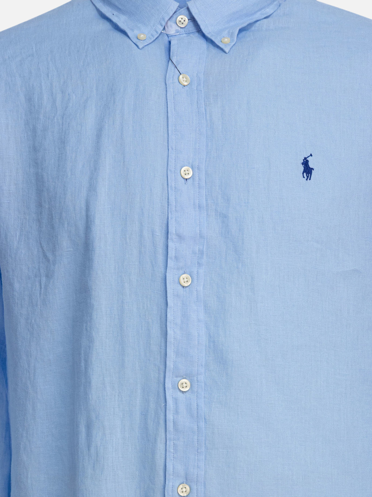 Polo Ralph Lauren Custom-fit linen shirt Blue - VIETTI