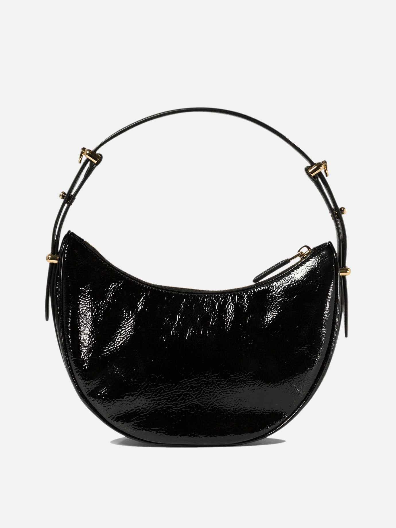 Prada "Prada Arqué" naplak patent leather shoulder bag Black