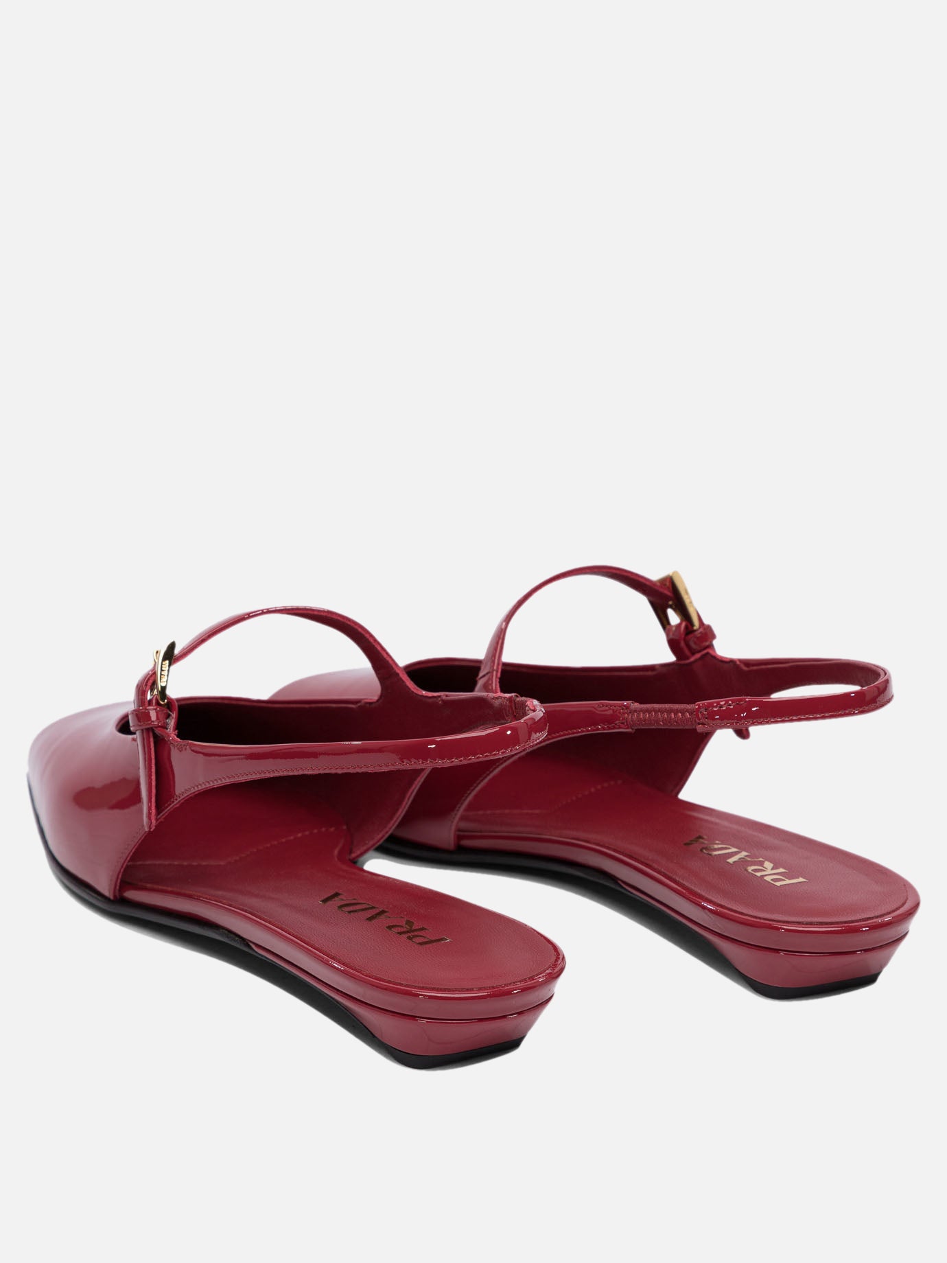 Prada Patent leather slingback ballet flats Red - Women | VIETTI