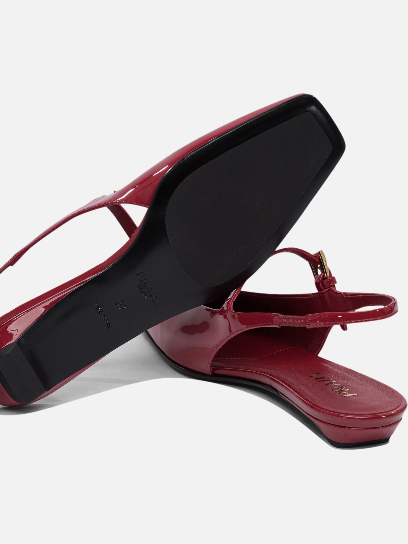 Prada Patent leather slingback ballet flats Red - Women